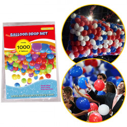 1000 Balloon Drop Net 7.5m X 2m (holds 1000 9" Balloons)