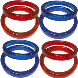 19g Red & Blue Clear Mix Plastic Bangle Weight 100ct