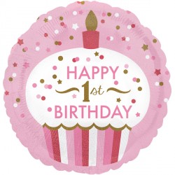 1st Birthday Cupcake Girl Standard S40 Pkt