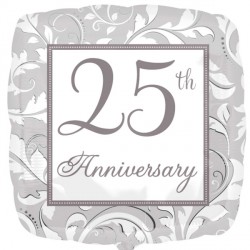 25th Silver Elegant Scroll Anniversary Standard S40 Pkt