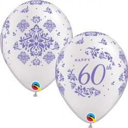 60th Anniversary Damask 11" Pearl White (25ct) Yhh