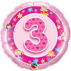 Age 3 Pink Fairies 18" Pkt If