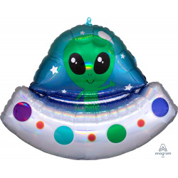 Alien Spaceship Iridescent Shape P40 Pkt (28" X 21")