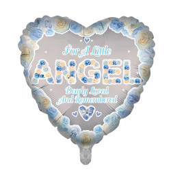 Angel Blue Remembrance 18" Heart Pkt