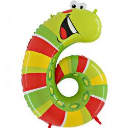 Animaloons Number 6 Caterpillar Shape 40" Pkt