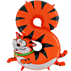 Animaloons Number 8 Cat Shape 40" Pkt