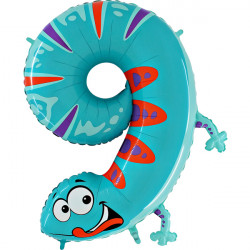 Animaloons Number 9 Gecko Shape 40" Pkt