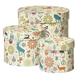 Artic Deer Printed Hat Boxes (3)