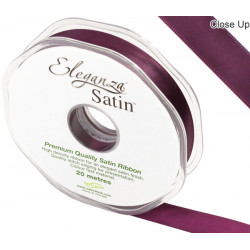 Aubergine Eleganza Double Faced Satin Ribbon 15mm X 20m