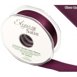 Aubergine Eleganza Double Faced Satin Ribbon 25mm X 20m