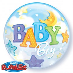 Baby Boy Moon & Stars 22" Single Bubble Yrv