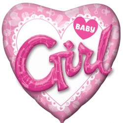 Baby Girl 3d Multi-balloon Shape P75 Pkt (53" X 39")