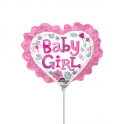 Baby Girl Heart With Ruffle Mini Shape A30 Flat