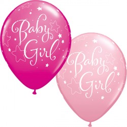 Baby Girl Stars 11" Pink & Wild Berry (25ct) Ygx