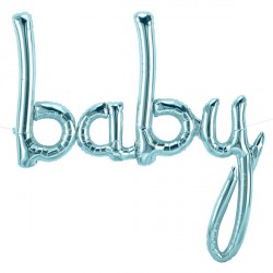 Baby Script Pastel Blue 40" Airfilled Shape S1-01 Pkt