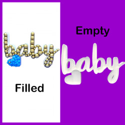 Baby Script Text Mosaic Balloon Frame (97cm X 150cm)
