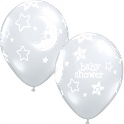 Baby Shower Moon & Stars 11" Diamond Clear (25ct) Ygx