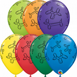 Balloon Dogs 11" Carnival Assortment (25ct) Ygx
