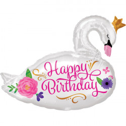 Beautiful Swan Birthday Shape P35 Pkt (29" X 22")