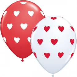 Big Hearts 11" White & Red (50ct) Tv