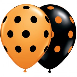 Big Polka Dots 11" Orange & Onyx Black (25ct) Ygx