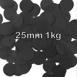 Black 25mm Round Paper Confetti 1kg