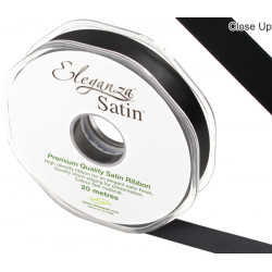 Black Eleganza Double Faced Satin Ribbon 15mm X 20m