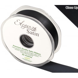 Black Eleganza Double Faced Satin Ribbon 25mm X 20m