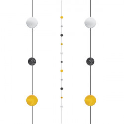 Black / Gold / Silver  Circles 1.82m Balloon Fun Strings