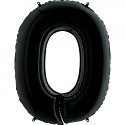 Black Number 0 Shape 26" Pkt
