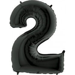 Black Number 2 Shape 40" Pkt