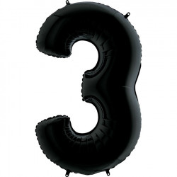 Black Number 3 Shape 26" Pkt