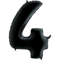 Black Number 4 Shape 26" Pkt