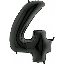 Black Number 4 Shape 40" Pkt