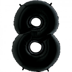 Black Number 8 Shape 26" Pkt