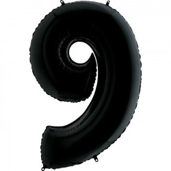 Black Number 9 Shape 26" Pkt