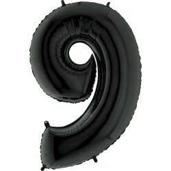 Black Number 9 Shape 40" Pkt
