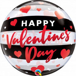 Black Stripes Valentine's Day 22" Single Bubble Yrv