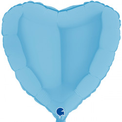 Blue Matte Heart 18" Grabo Pkt