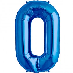 Blue Number 0 Shape 16" Pkt