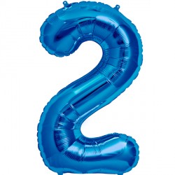 Blue Number 2 Shape 16" Pkt