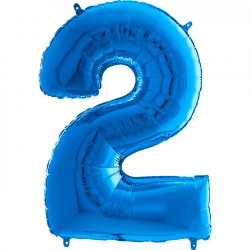 Blue Number 2 Shape 26" Pkt