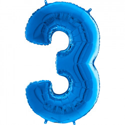 Blue Number 3 Shape 26" Pkt