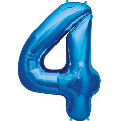 Blue Number 4 Shape 16" Pkt