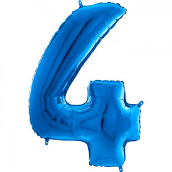 Blue Number 4 Shape 26" Pkt