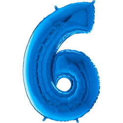 Blue Number 6 Shape 26" Pkt