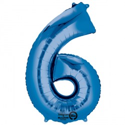 Blue Number 6 Shape P50 Pkt (22" X 34")