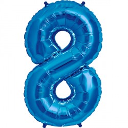 Blue Number 8 Shape 16" Pkt