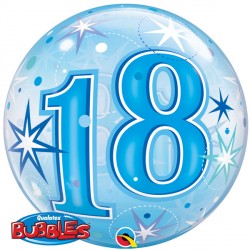 Blue Starburst Sparkle 18 22" Single Bubble Yrv