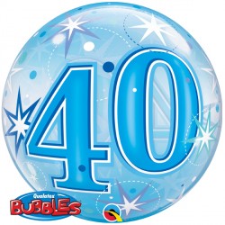 Blue Starburst Sparkle 40 22" Single Bubble Yrv